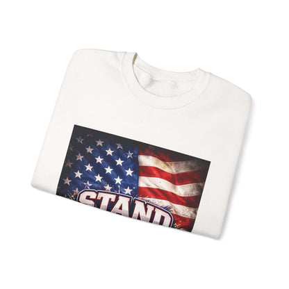 Patriotic Crewneck Sweatshirt - "Stand For Your Flag" American Flag Design