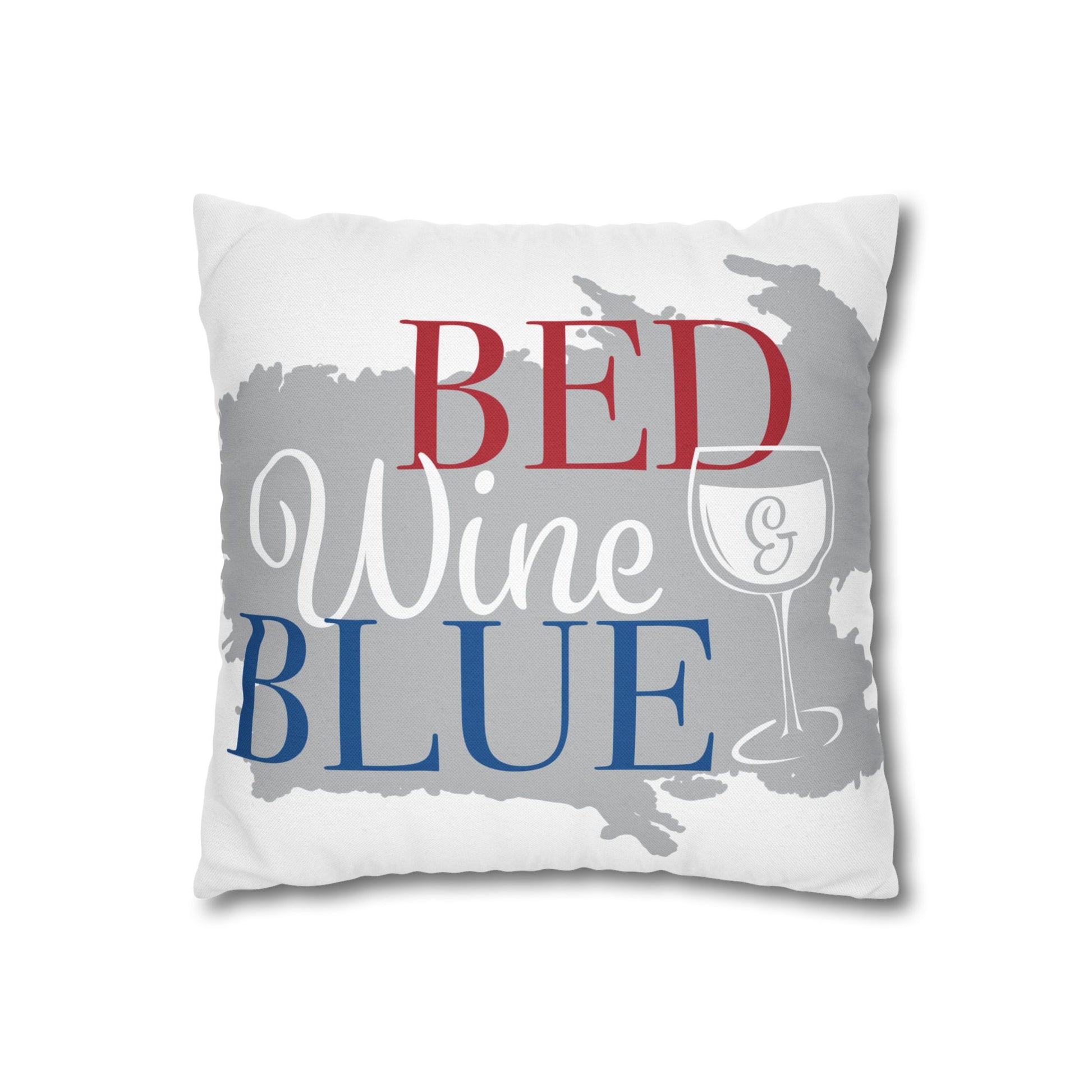 Patriotic LOVE Throw Pillowcase — Red White Blue Donut & Flip-Flop 4th of July Décor