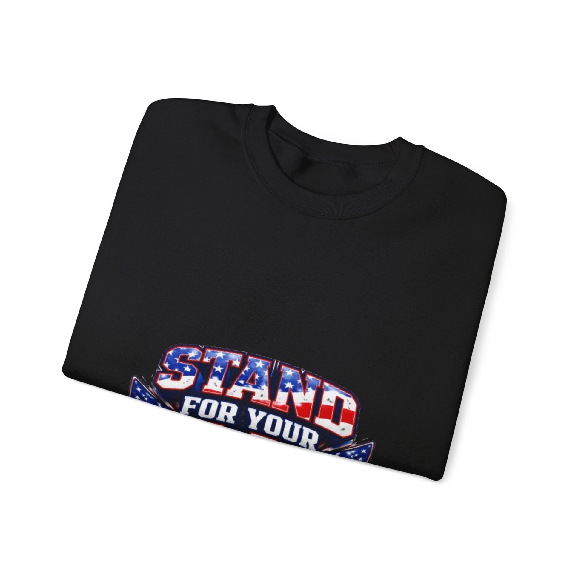 Crewneck Sweatshirt — "Stand For Your Flag" Patriotic American Flag Design Crewneck Sweatshirt — "Stand For Your Flag" Patriotic American Flag Design