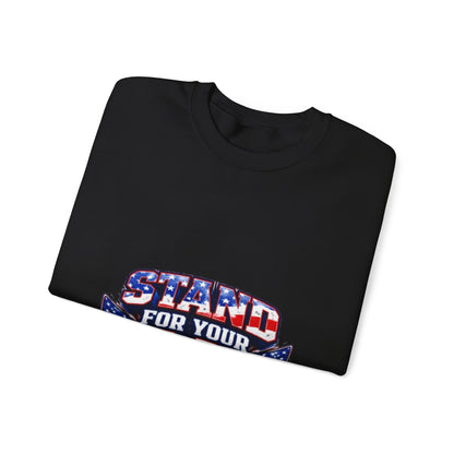 Crewneck Sweatshirt — "Stand For Your Flag" Patriotic American Flag Design Crewneck Sweatshirt — "Stand For Your Flag" Patriotic American Flag Design