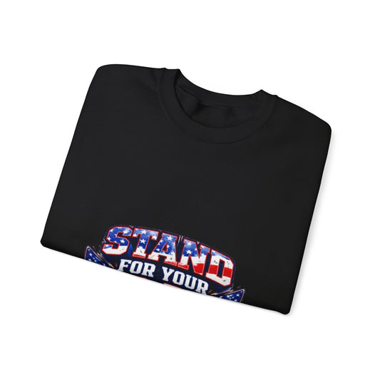 Crewneck Sweatshirt — "Stand For Your Flag" Patriotic American Flag Design Crewneck Sweatshirt — "Stand For Your Flag" Patriotic American Flag Design