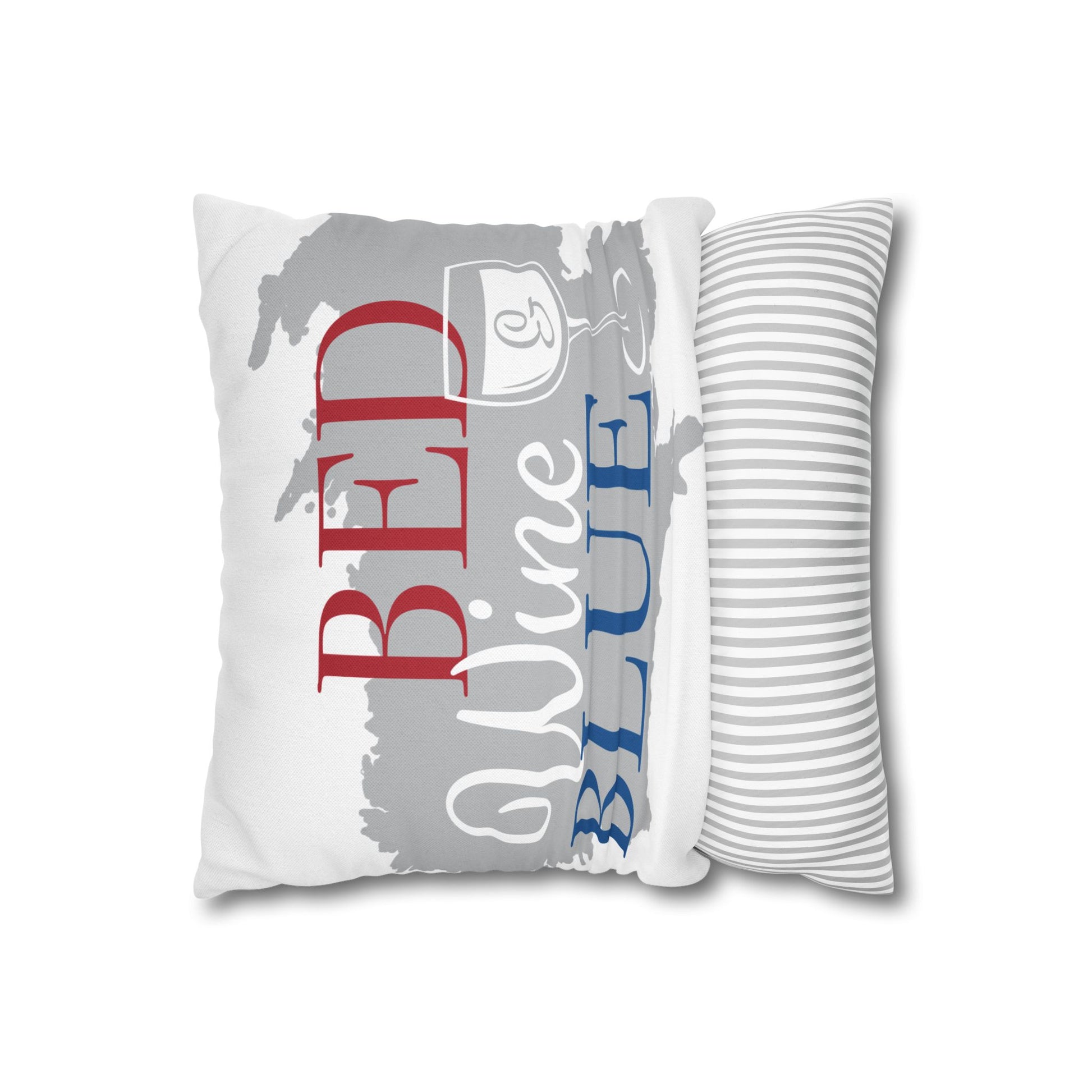 Patriotic LOVE Throw Pillowcase — Red White Blue Donut & Flip-Flop 4th of July Décor