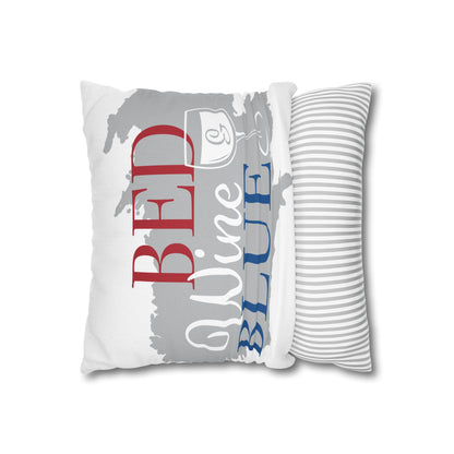 Patriotic LOVE Throw Pillowcase — Red White Blue Donut & Flip-Flop 4th of July Décor