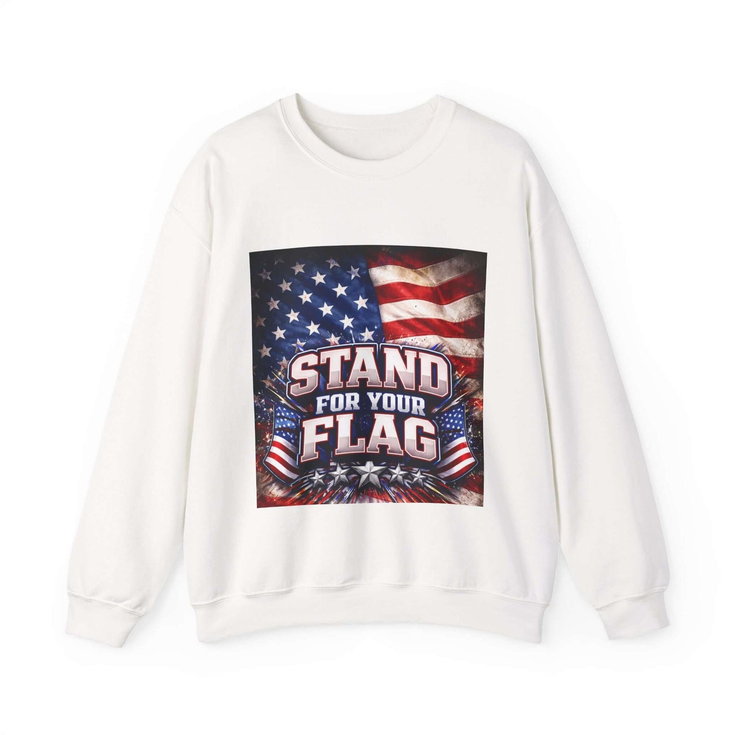 Patriotic Crewneck Sweatshirt - "Stand For Your Flag" American Flag Design