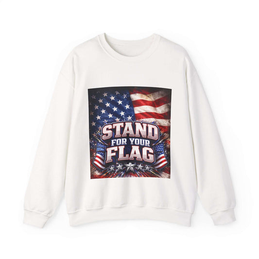 Patriotic Crewneck Sweatshirt - "Stand For Your Flag" American Flag Design
