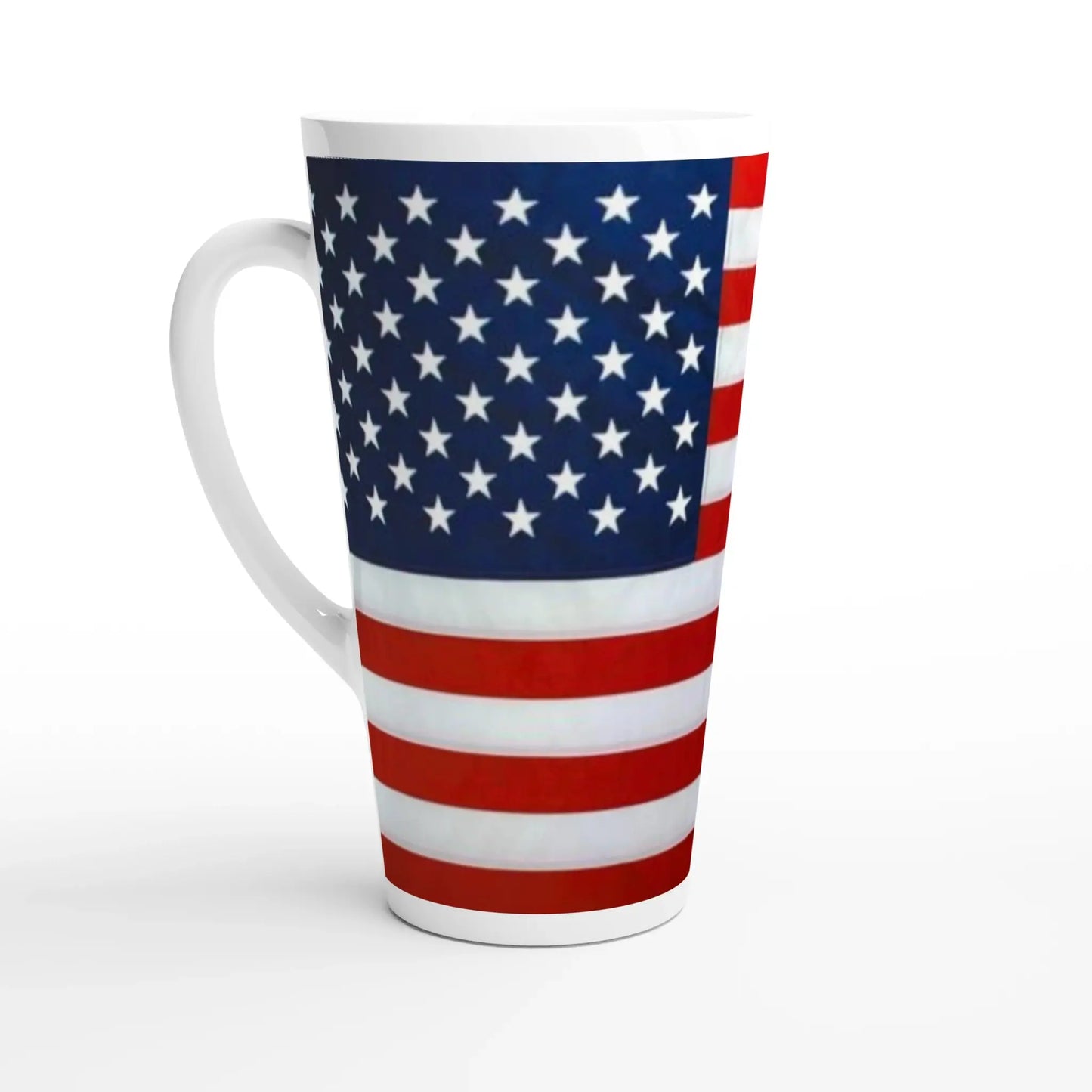 American Flag Ceramic Latte Mug – 17oz Dishwasher & Microwave Safe
