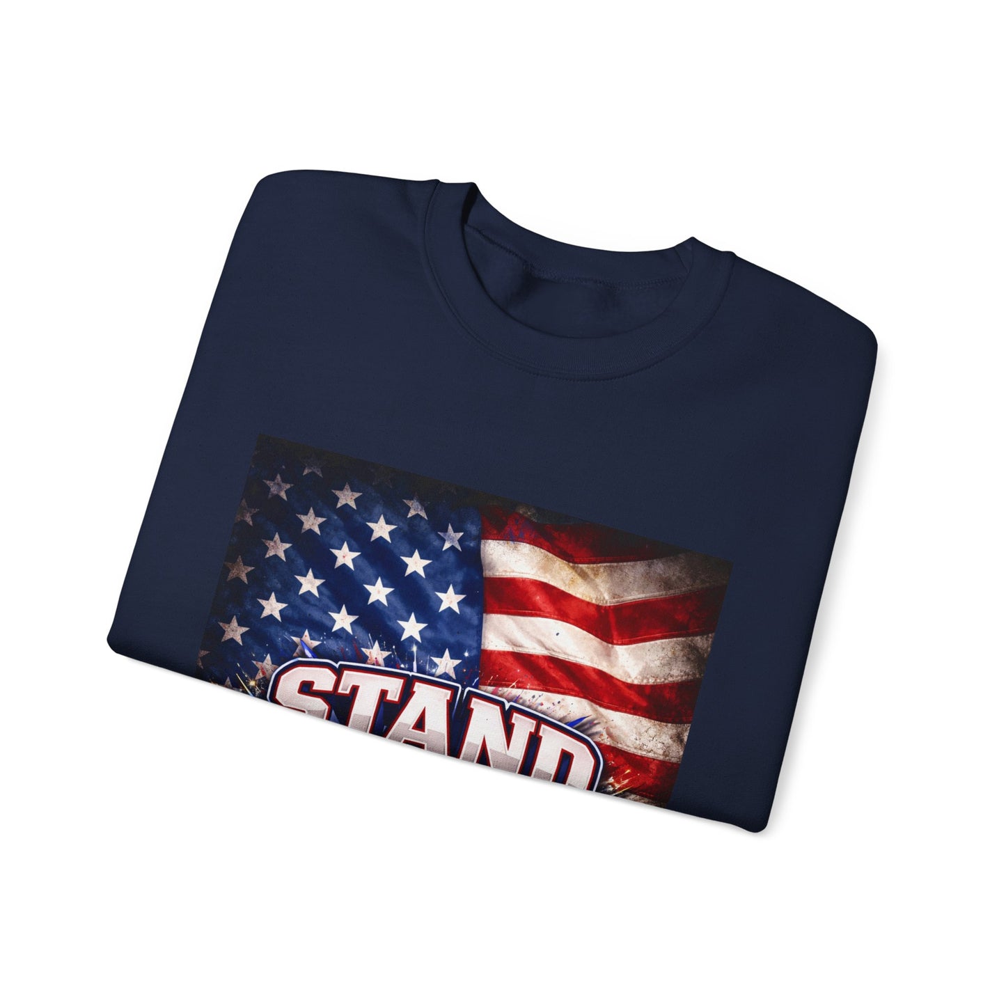 Patriotic Crewneck Sweatshirt - "Stand For Your Flag" American Flag Design