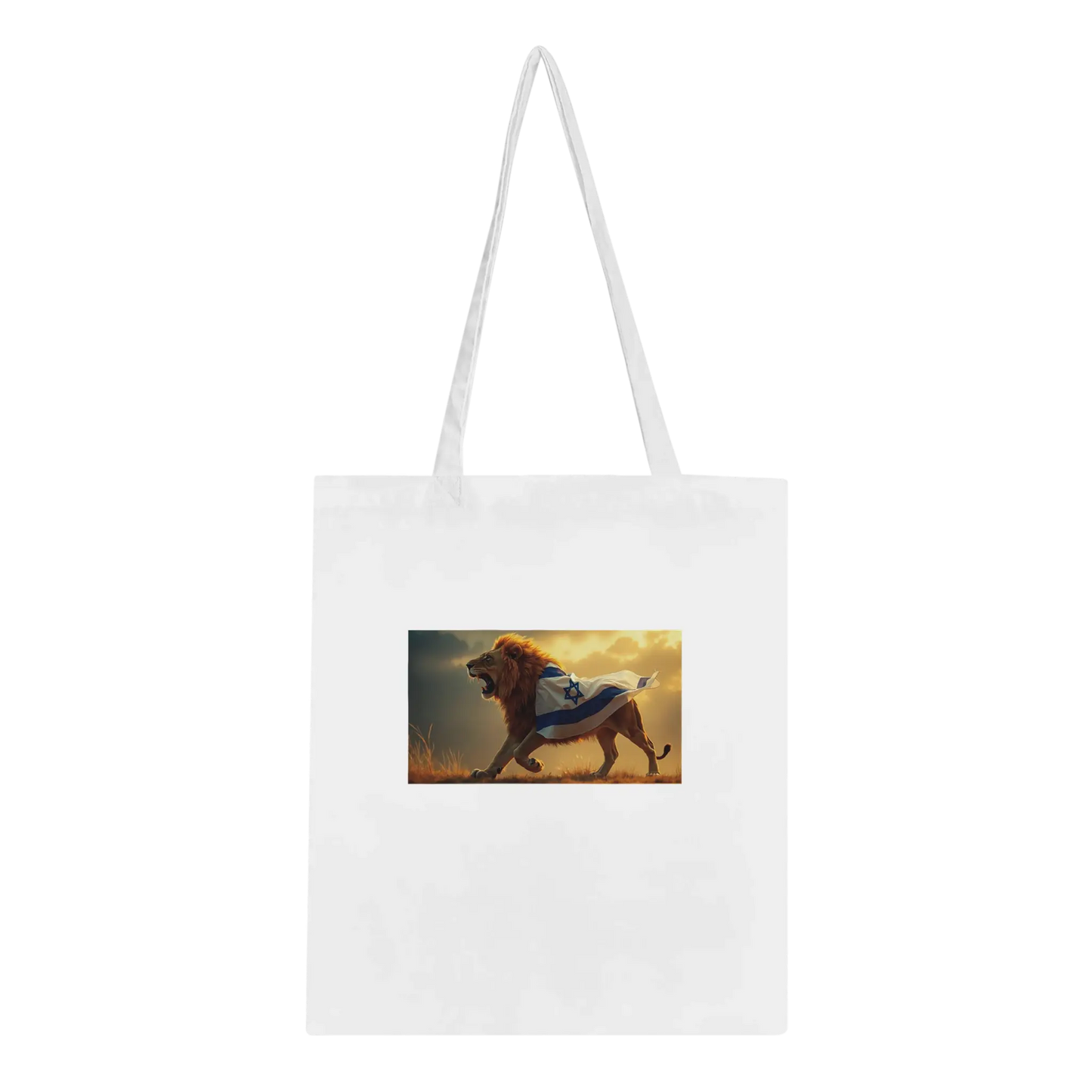View details for Jewish Rising Lion Tote Bag – Eco-Friendly 100% Cotton with Reinforced Handles Jewish Rising Lion Tote Bag