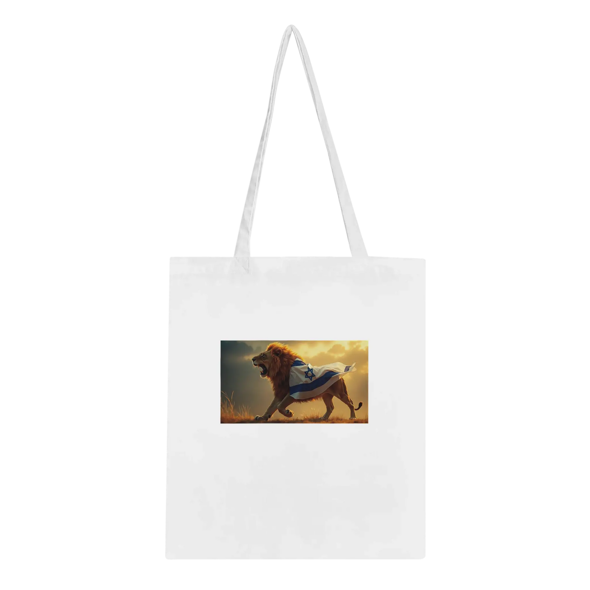View details for Jewish Rising Lion Tote Bag – Eco-Friendly 100% Cotton with Reinforced Handles Jewish Rising Lion Tote Bag