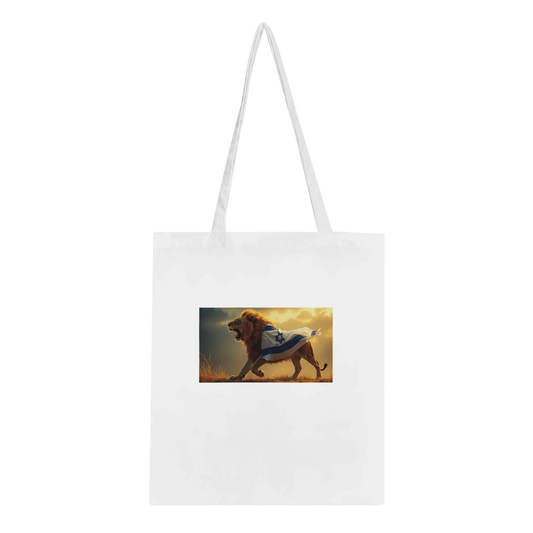 View details for Jewish Rising Lion Tote Bag – Eco-Friendly 100% Cotton with Reinforced Handles Jewish Rising Lion Tote Bag