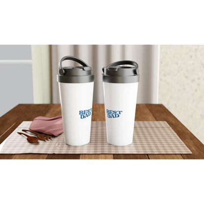 White 15oz Stainless Steel Travel Mug