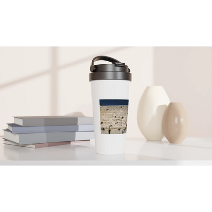 White 15oz Stainless Steel Western Wall Travel Mug