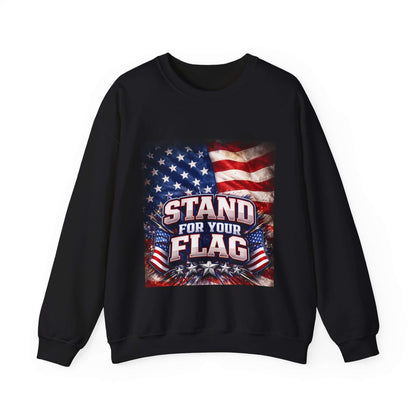 Patriotic Crewneck Sweatshirt - "Stand For Your Flag" American Flag Design