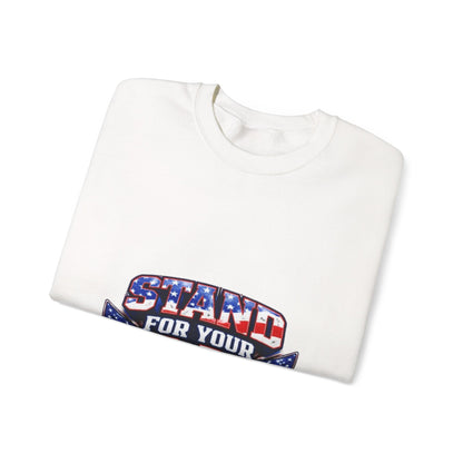Crewneck Sweatshirt — "Stand For Your Flag" Patriotic American Flag Design Crewneck Sweatshirt — "Stand For Your Flag" Patriotic American Flag Design