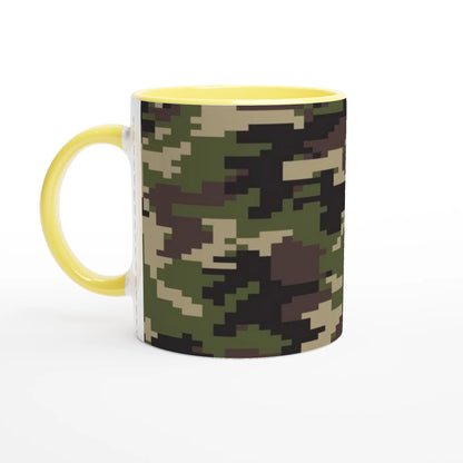 White 11oz Ceramic Mug with Color Inside Ceramic Yellow